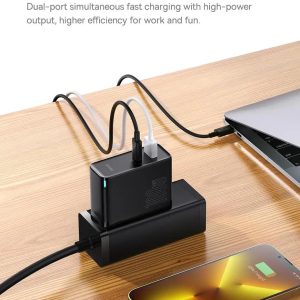 🔌 ClickNest PowerNest Charger Pro 65W (Fast Charging Adapter with Dual Port Type-C + USB-A)